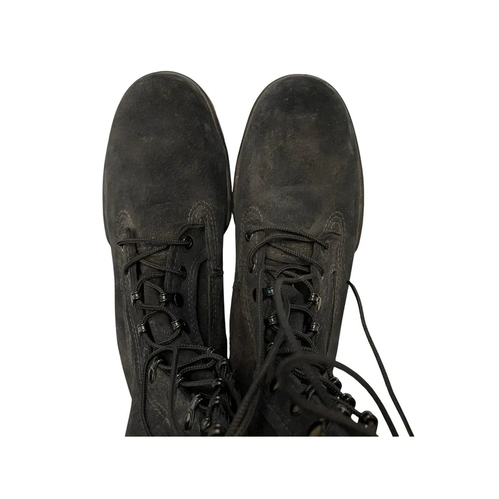 Bates E01421 Mens 10.5 EW Black Suede Leather Steel Toe Work Safety Boots Vibram